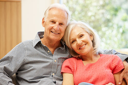 Older couple happy with their dentures